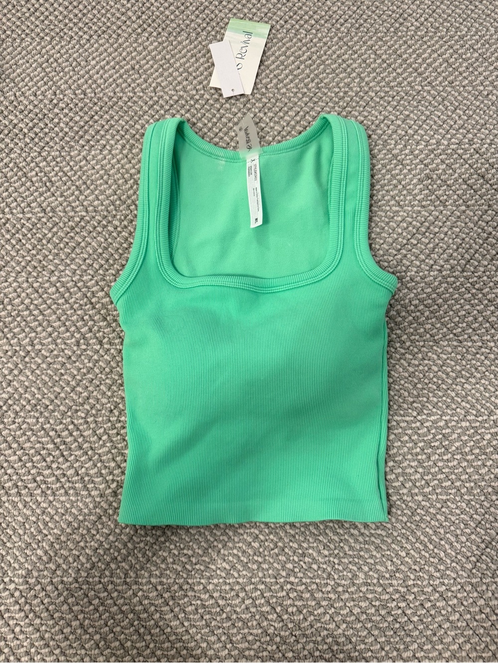 Altar'd State Mint Green Ribbed Tank Top